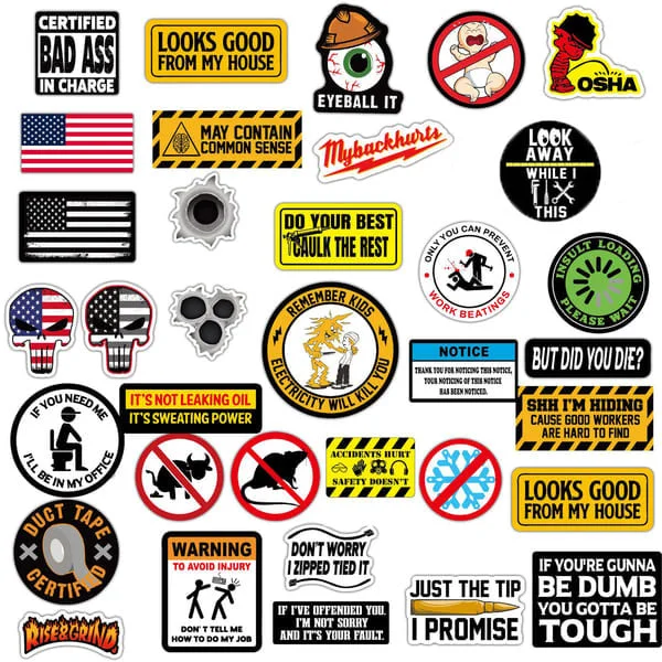 150pcs Hard Hat Stickers Pack(DIRTY) - Perfect for Helmets, Toolboxes..