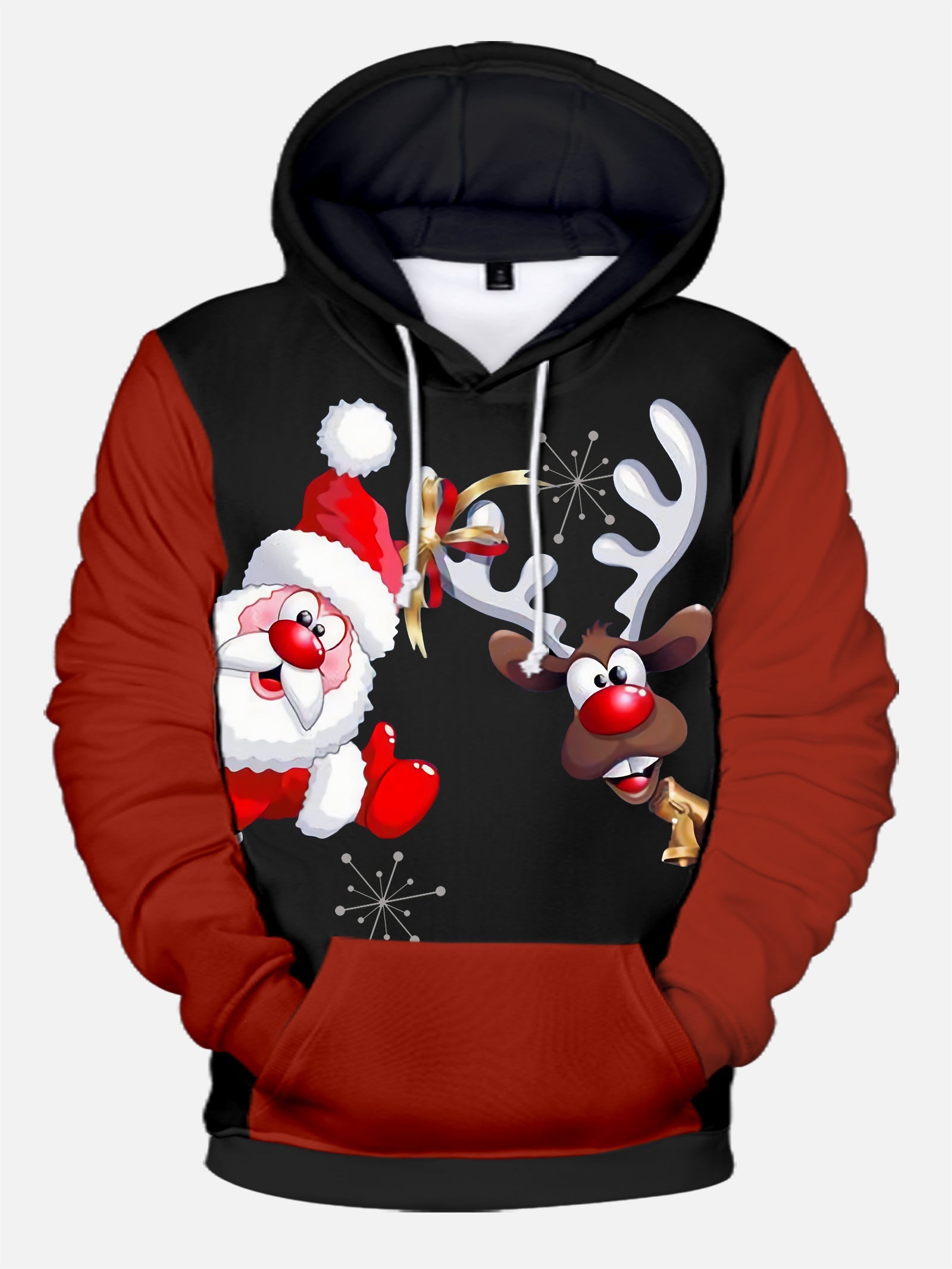 Men's Plus Size Casual Christmas Theme Creative Spoof Hoodies PLUSCLOTHESMAN