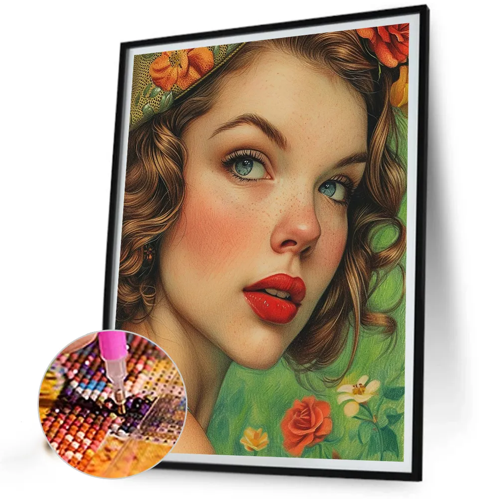Diamond Painting - Full Round Drill - Girl(Canvas|40*50cm)