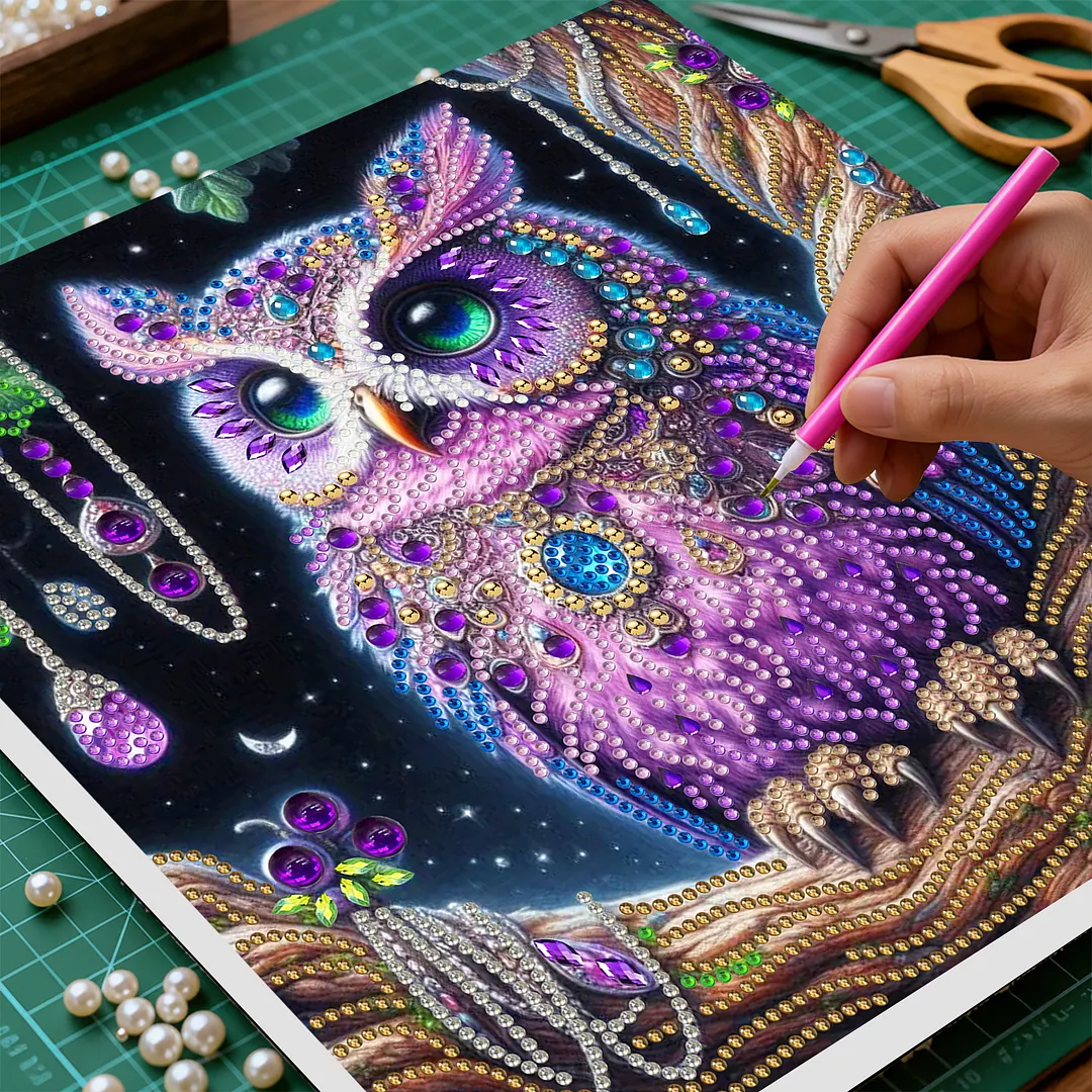 DIY Special Shape Drill Pearl Gem Diamond Art Painting Kit with Frame 9.84x9.84in Art Craft Pearl Diamond Painting for Adults Beginners Home Decor (BK43)