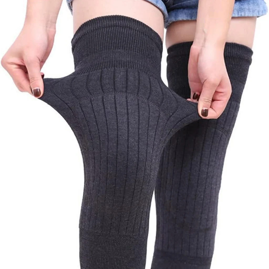 Unisex Winter Knit Plush Knee Braces Leg Warmer Men Women Thicken Knee Pads Sleeves Thermal Knee Warmers