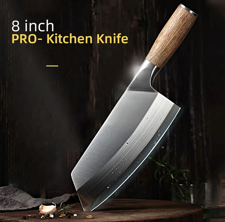MYVIT Cleaver Knife,8 Inch Meat Cleaver Chopping Knives German Stainless Steel Chef Knife Vegetable Chopper Butcher Knife for Home and Restaurant