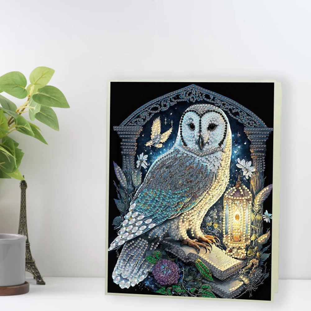 50-Page A5 Owl Diamond Painting Notebook for Adult Holiday Birthday Gift
