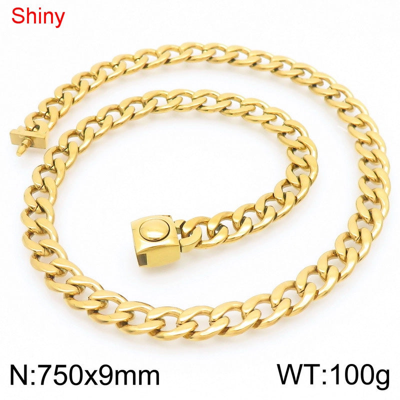 Stainless Steel NK Chain Bracelet Fashion Personality Titanium Steel Figaro Chain Necklace
