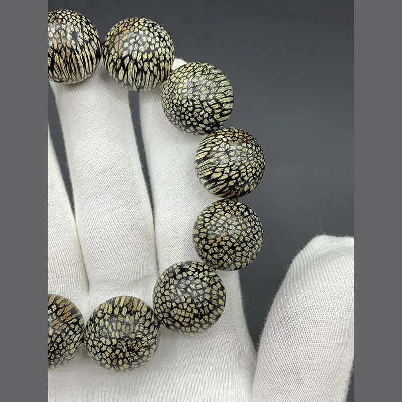 Cambodian Dragon Pattern Agarwood Beads Bracelet 20mm