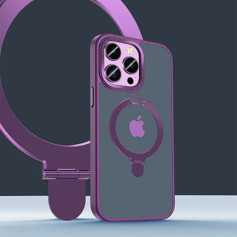 New Design Shockproof iPhone 15 Case Compatible with MagSafe (with Stand)