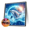 Dolphin - runder Bohrer Diamantmalerei - 40 * 40cm