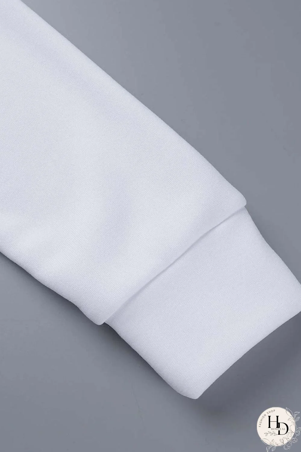 White Casual Print Patchwork Hooded Collar Long Sleeve Two Pieces