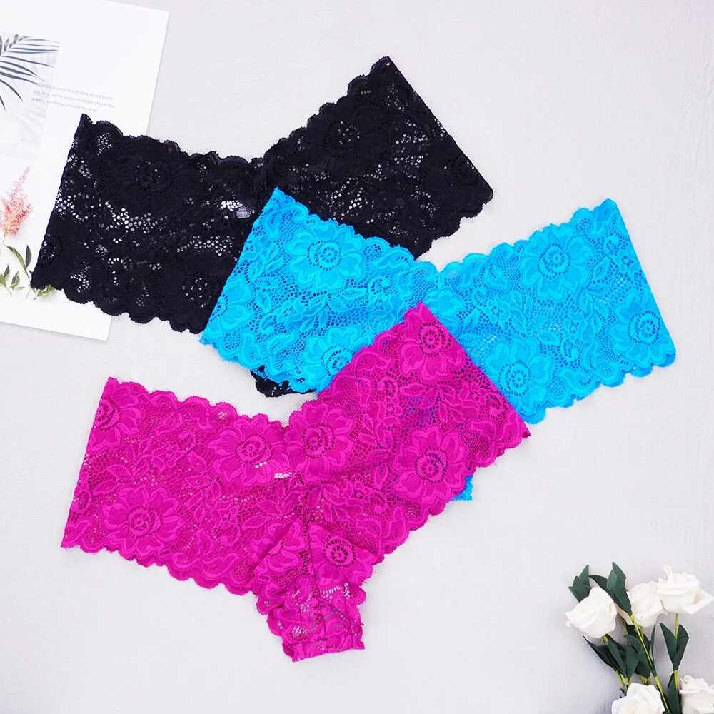 Billionm Pcs/Lot Sexy Lace Panties Underwear Woman Comfortable Lingerie Female Intimates Transparent Panty Breathable Women's Boyshorts