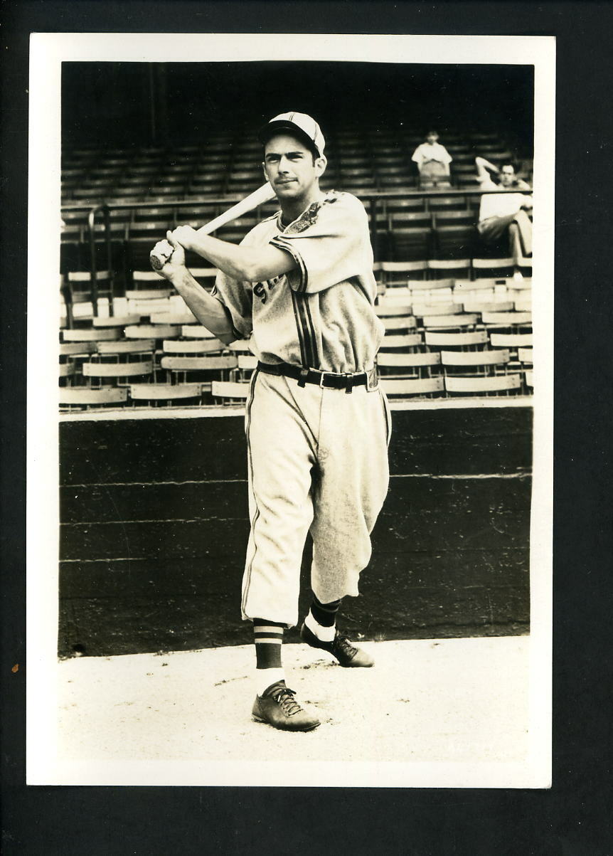 Wally Judnich circa 1940's Press Original Photo Poster painting batting pose St. Louis Browns