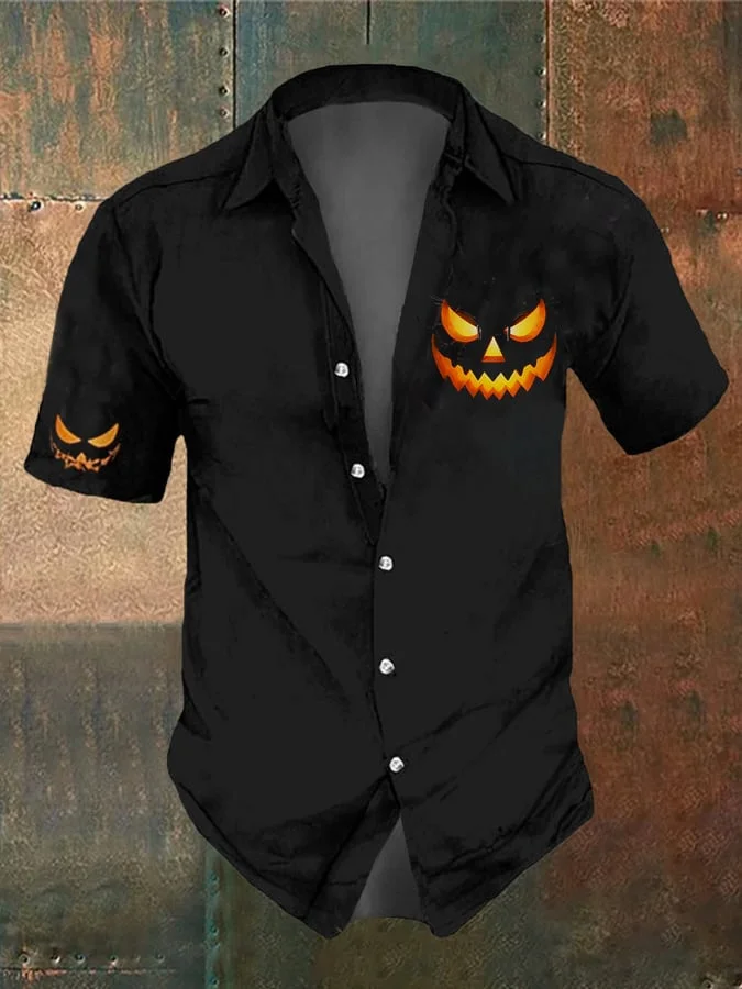 Men's Halloween Print Printed Shirt
