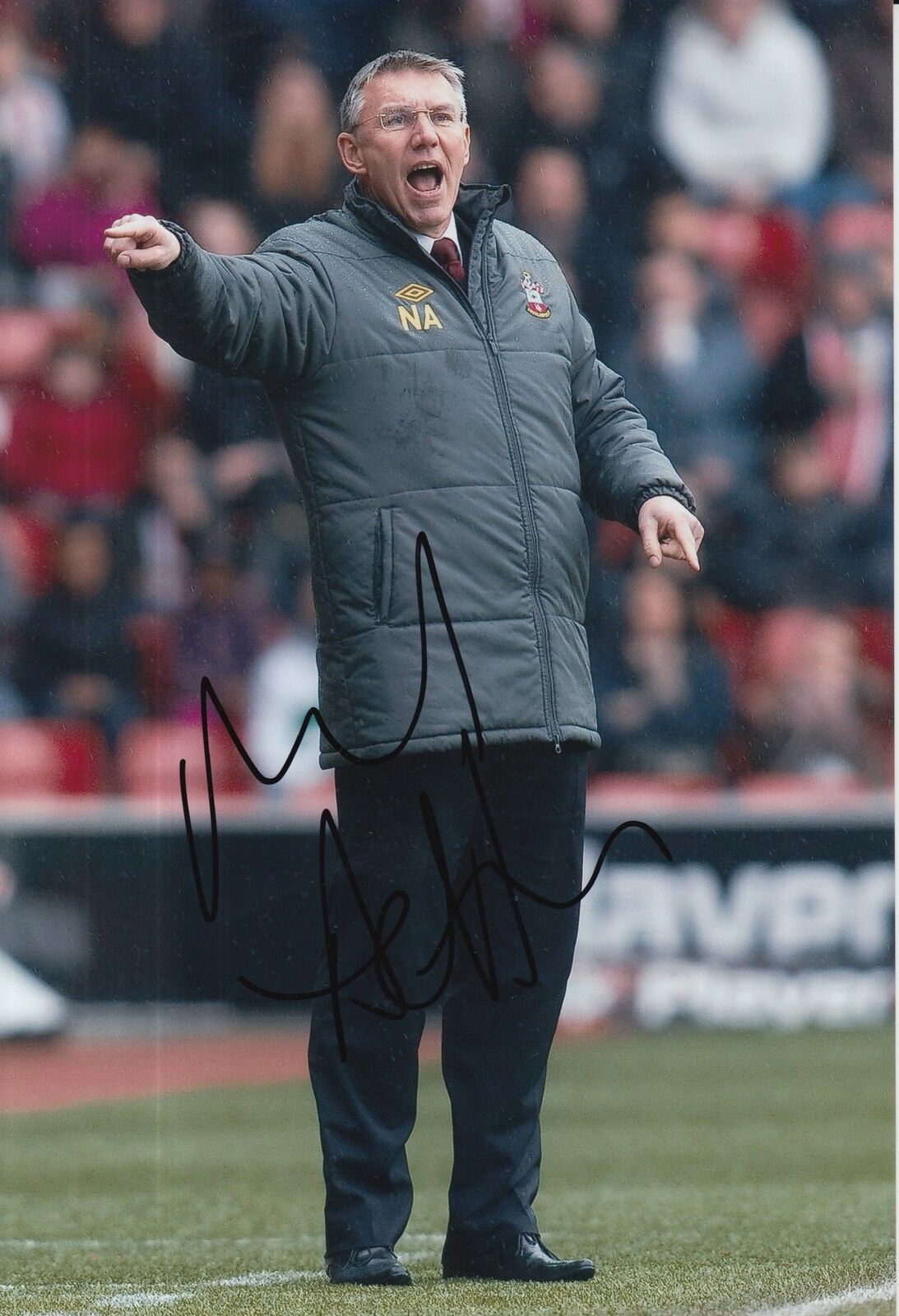 SOUTHAMPTON HAND SIGNED NIGEL ADKINS 12X8 Photo Poster painting.