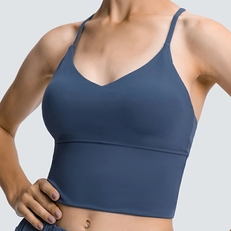 Hergymclothing fitted v neck tank for yoga, biker and other exercise
