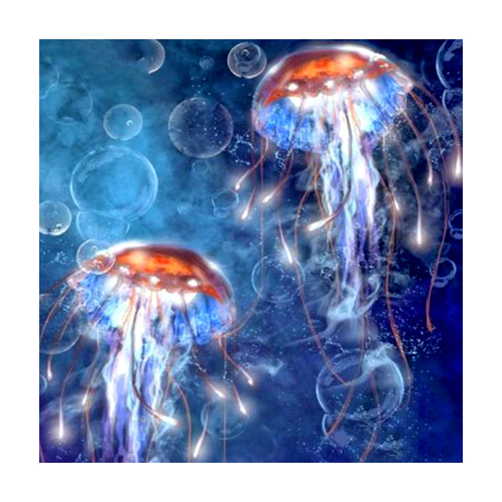 

40*40CM - Square Drill Diamond Painting - Jellyfish, 501 Original