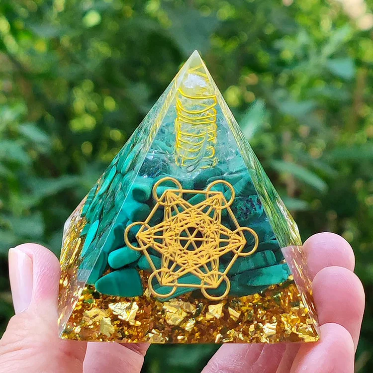 Clear Quartz with Turquoise Orgone Pyramid