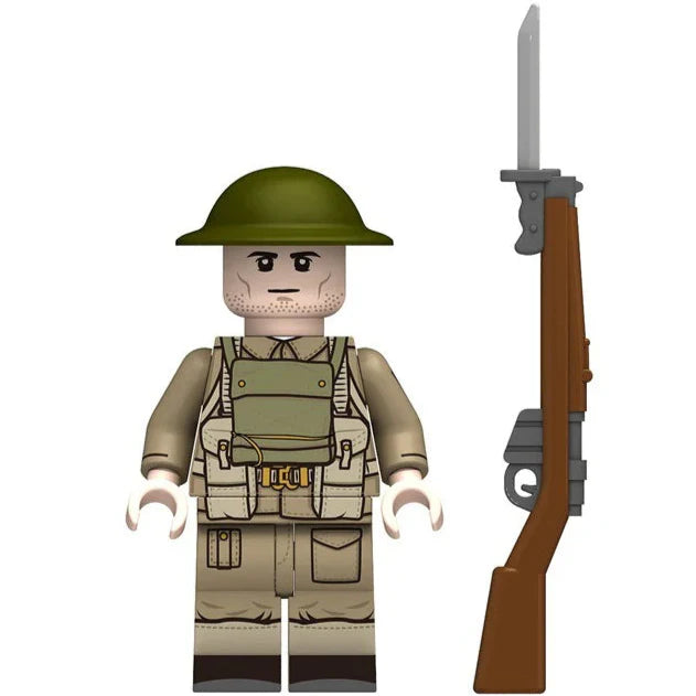 WW2 British Army Infantry Soldier Custom Military Minifigure Minifigure Bricks monstertoys
