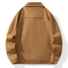 💥 2025 Hot Sale! Men's Suede Bomber Jacket, Business Casual Notch Lapel Fall Jacket