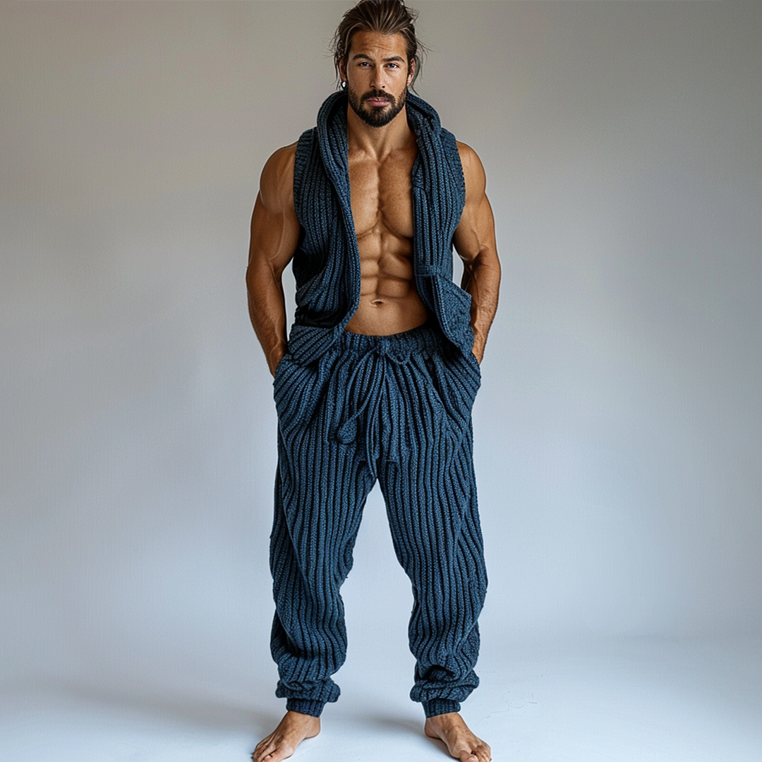 Men's Casual Knitted Sleeveless Suit-inspireuse