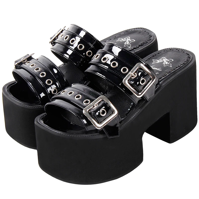 VCshoes Woman Lolita Cosplay Punk Shoes Lady High Heels Pumps Girl Princess Dress Party Cool Sandals 10cm Rivets