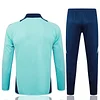 Joyfball 2024/2025 Kids Size Manchester United Long Zipped Jacket Light Green Football Jersey 1:1 Thai Quality