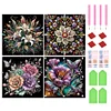 (US Local)4Pack Flower-Crystal Rhinestone Diamond Painting(30x30cm)