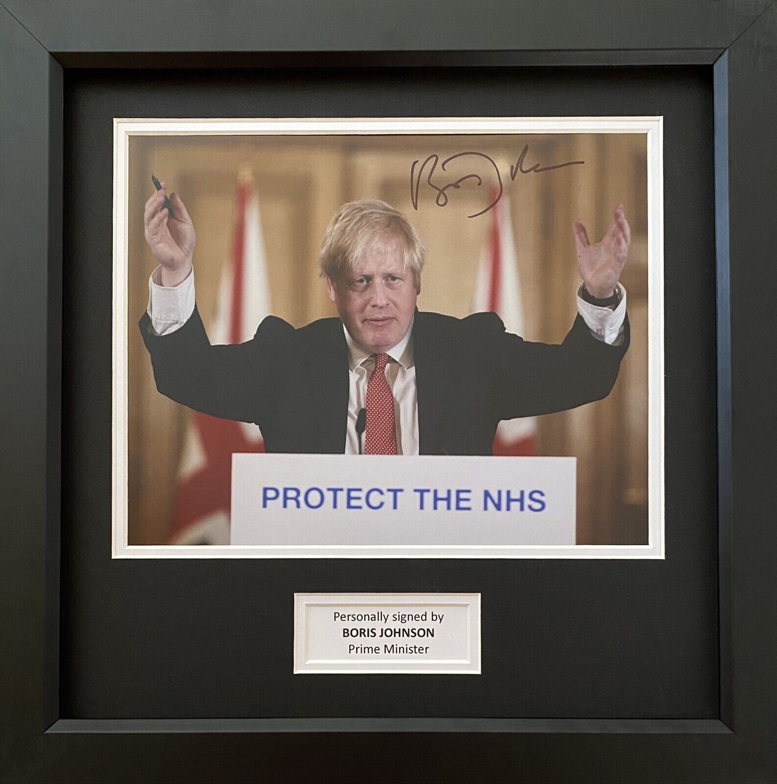 Boris Johnson Genuine Hand Signed Photo Poster painting In 14x11 Frame Display, Prime Minister 4