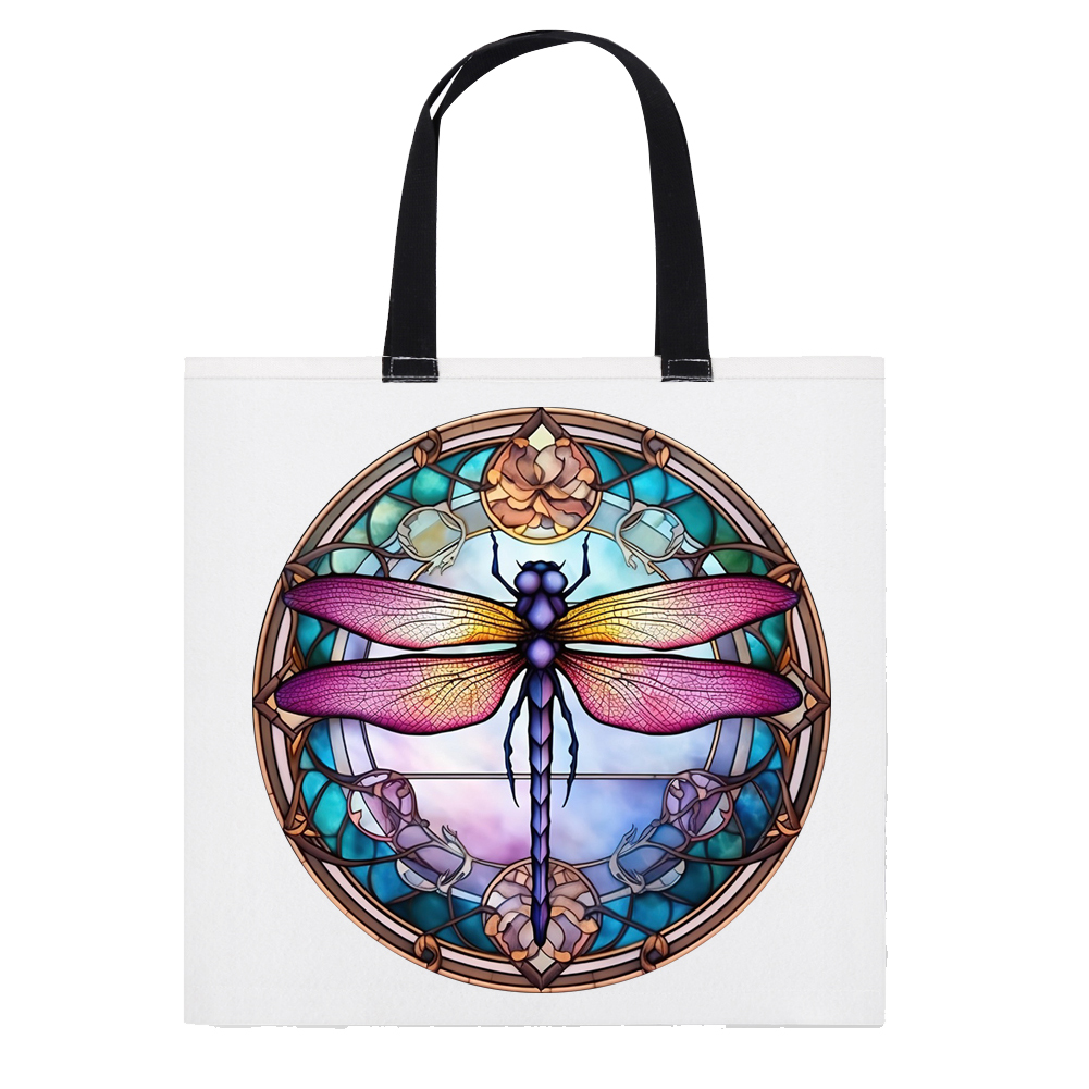 Stained Glass Dragonfly Designer Print Tote Bag by Galleria