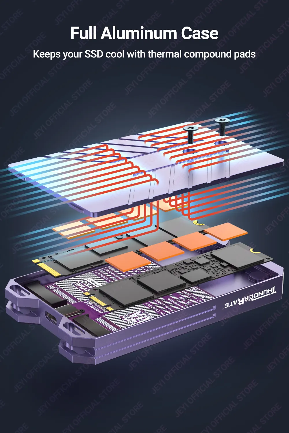 Station D'accueil SSD M.2 NVMe/NGFF Et CFexpress Type B - USB 3.2 Gen2 10 Gb/s - Refroidissement Actif - Compatible Tous Formats SSD - Chipset JMS581LT