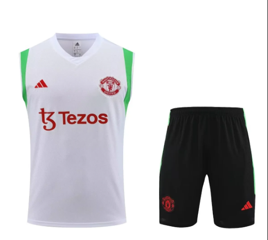 23/24 Manchester United White Training Vest Kit Soccer Jersey