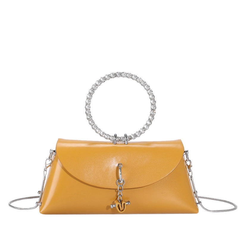 Women’s Medium Pu Leather Solid Color Streetwear Sewing Thread Square Flip Cover Handbag