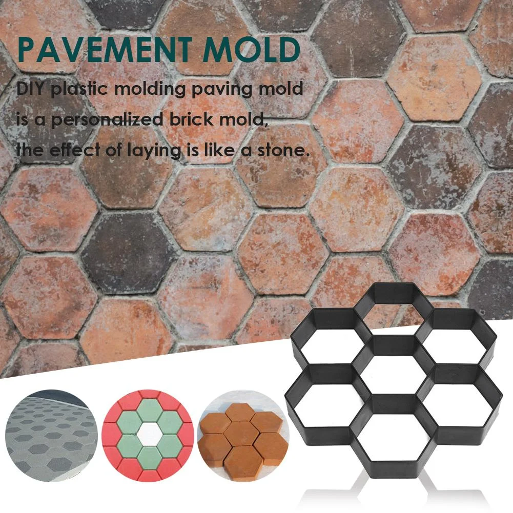 Garden Walk Pavement Mold DIY Manually Paving Concrete Molds (Hexagon)