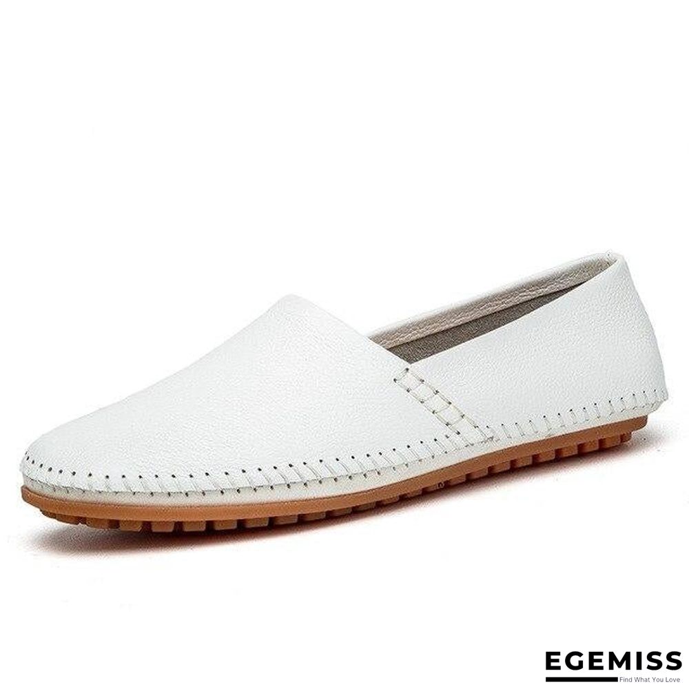 Men Non-slip Fashion Slip On Genuine Leather Flats Moccasins Loafers Shoes | EGEMISS