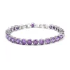 Natural Amethyst Bracelet Vintage Oval Cut 7 Inches Long Nearly 18 Carats 