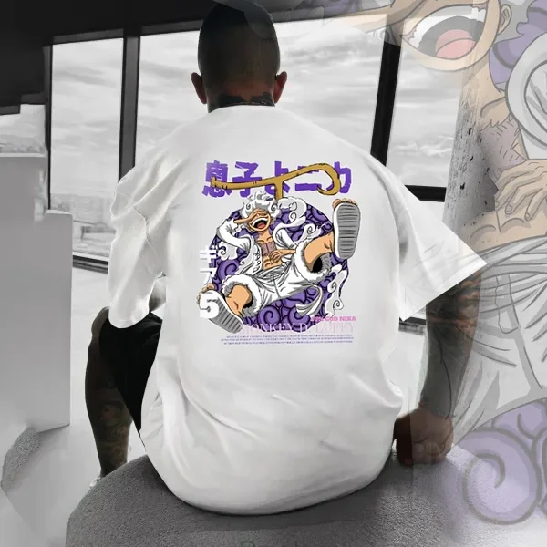 Unisex Oversized Sun God Nika Ver. 2 | Anime DTF Casual T-shirt、、URBENIE