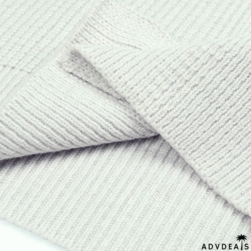 Casual Buckle Solid Color V Neck Sweaters(4 Colors)