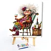Framed Wine Time Grandma-Paint by Numbers Acrylic Painting 35*35CM With Color Box 5ML(24Colors)
