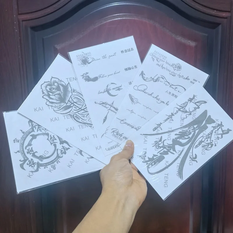 7-15 Day Juice Semi Permanent Tattoo Sticker Men Women English Font Temporary Waterproof Tatouage Tatuagem Falsa Art Fake Tattoo