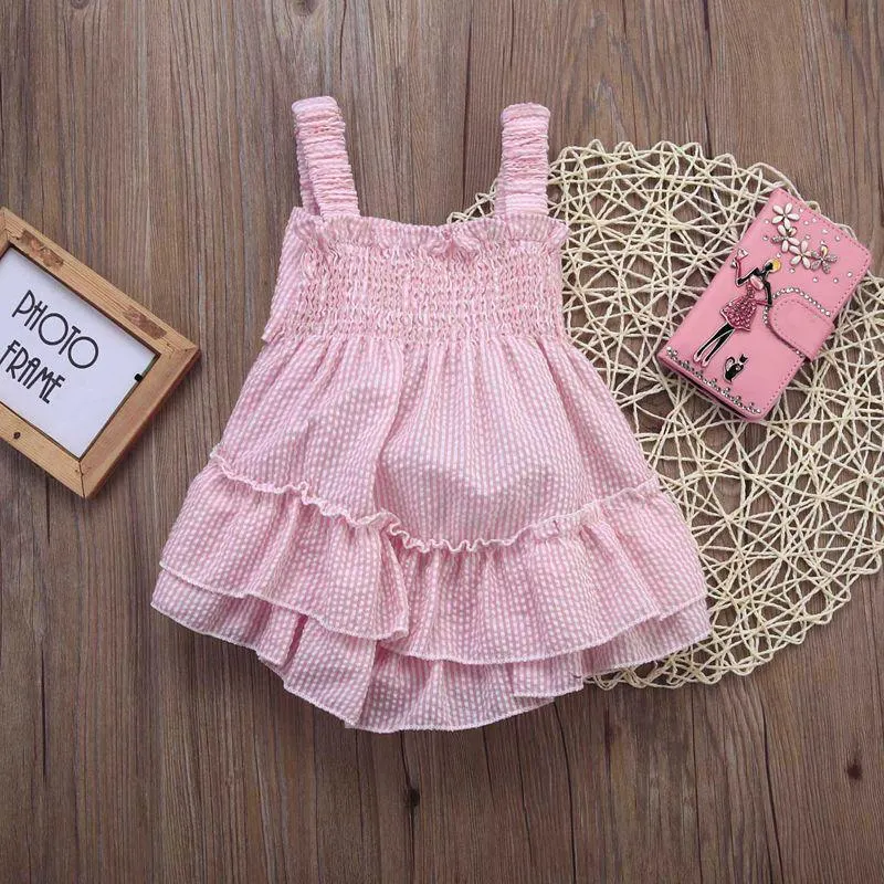 Pink Toddler Infant Newborn Kids Baby Girls Bow Casual Romper Jumpsuit Outfits Summer Clothes 0-24M