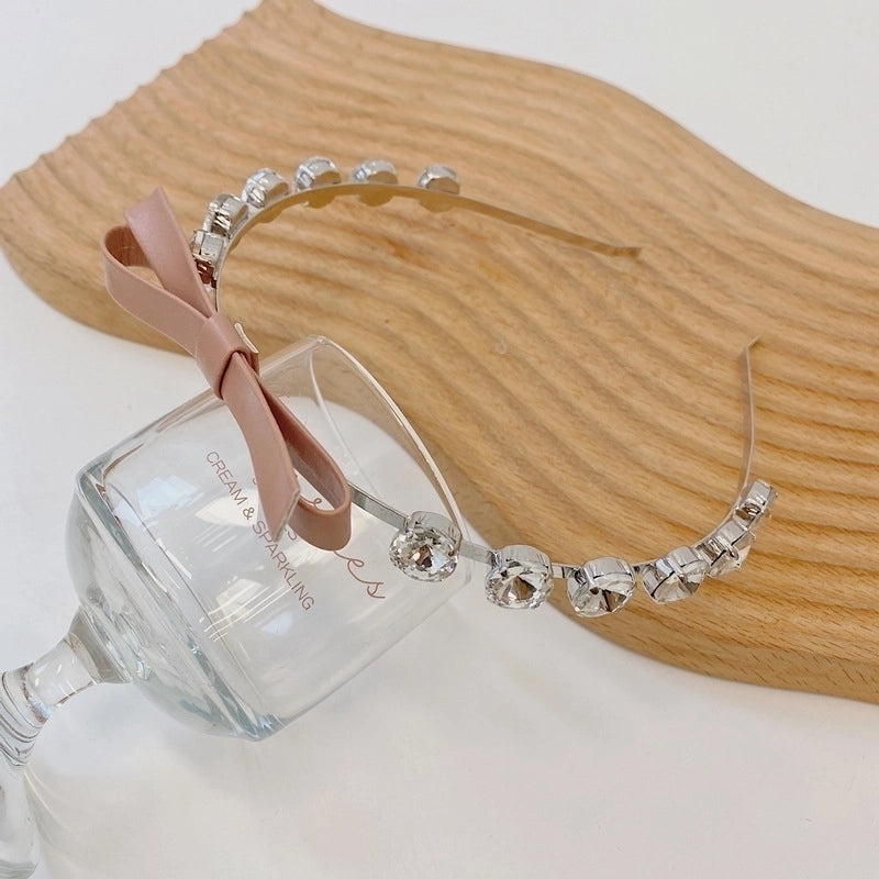 South Korea’s New Crystal Full Diamond Headband Summer Simple Hair Hole Steel Ring Thin Edge Headband