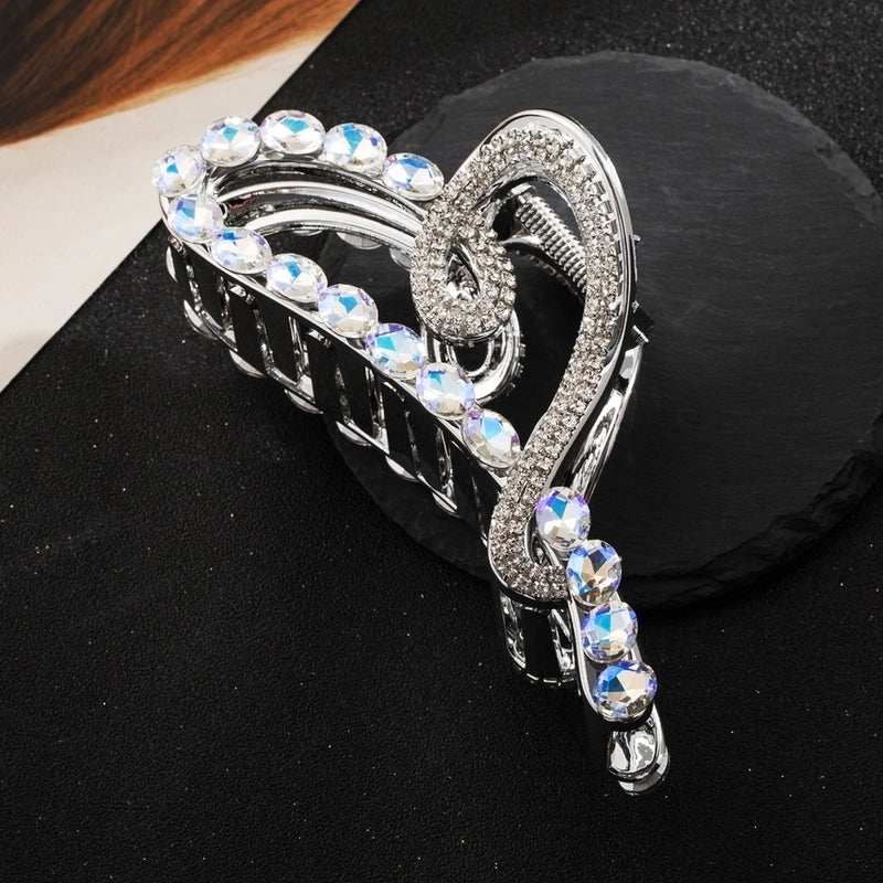 Women’s Elegant Luxurious Sweet Square Heart Shape Acetic Acid Sheets Inlay Rhinestones Hair Claws