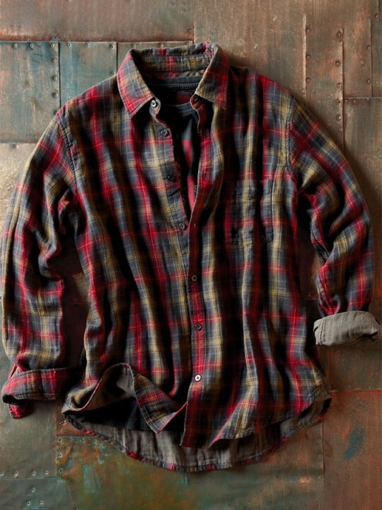 Casual Contrast Check Shirt