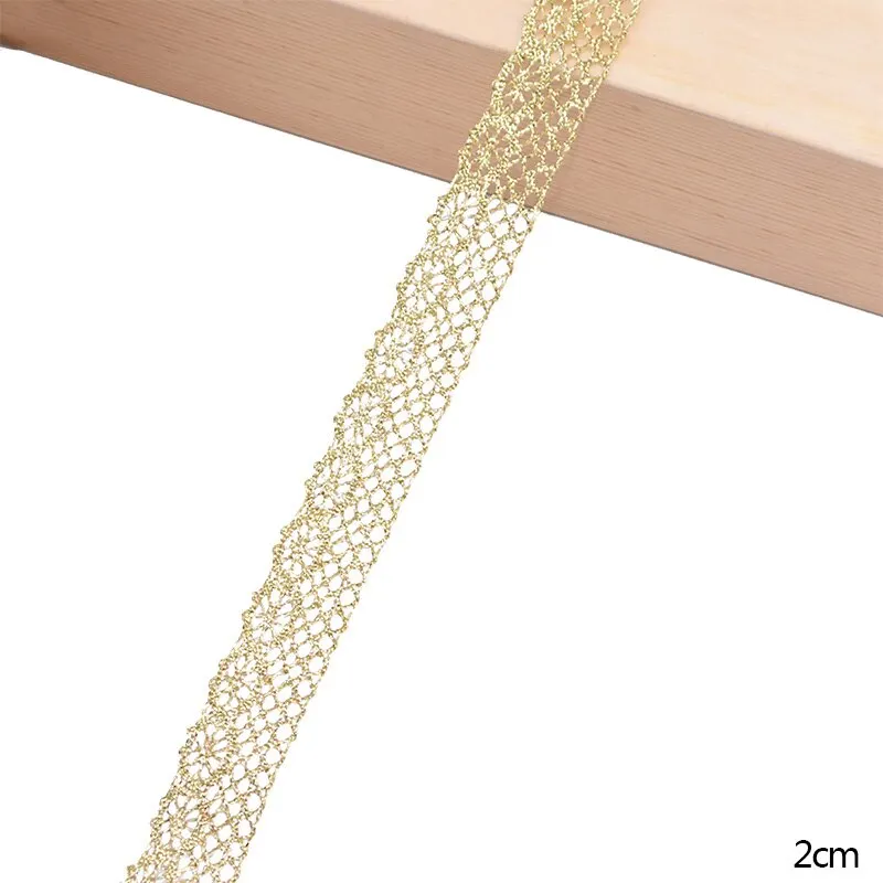5/10Yards Gold Lace Trim Ribbon Curve Lace Fabric Sewing Centipede Braided Lace Wedding Craft DIY Clothes Accessories Home Decor