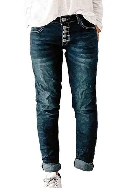 Women's Jeans 2025 Fashion Casual Denim Trousers Women's Denim Pocket Pants Straight Leg Pants Slim Fit Mid Rise Jeans Basic