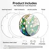(18.5cm)DIY Acrylic Jigsaw Puzzle Window Hanging with Hanging Chain DIY Stained Glass Decoration Round Window Puzzle Decor for DIY Craft Project (Stained Glass Flower)