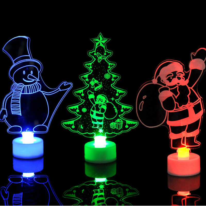 Tegooe 3D Engraved Acrylic LED Mini Night Light - Christmas Decor
