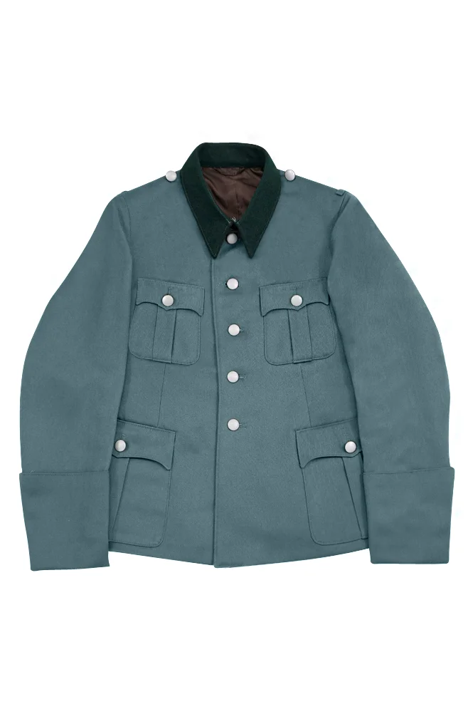   Polizei German General Officer Gabardine Service Tunic Jacket With Deep Green Collar 5 Buttons German-Uniform