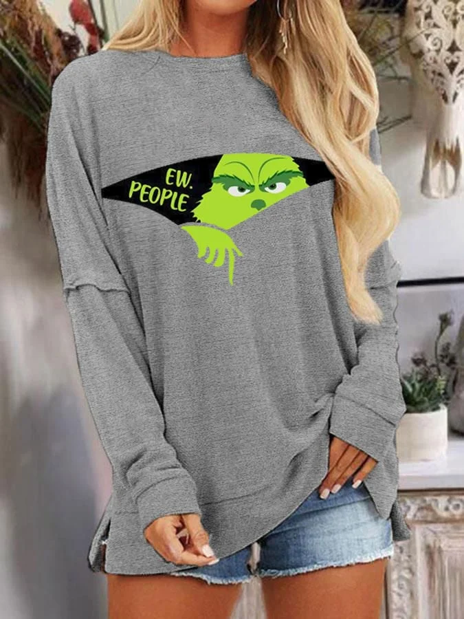 Women's Funny Christmas Holiday Print Sweatshirt