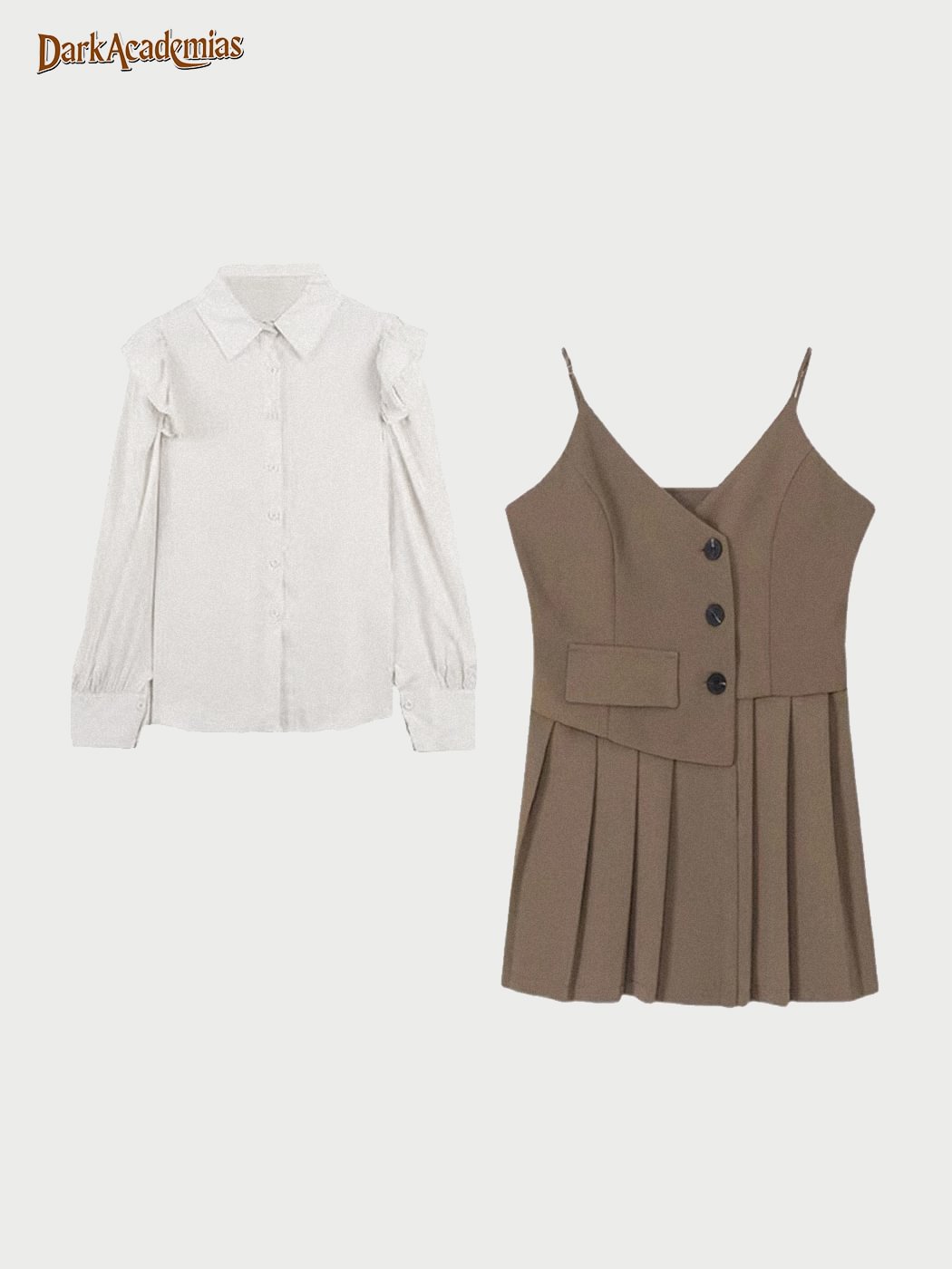Vintage Slip Suit Skirt + Shirt