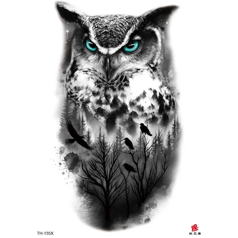 Lion Tiger Cool Temporary Tattoo Sticker Fashion Wolf Waterproof Animal Body Art Arm Tatto Fake Removable Tatoo for Men Women