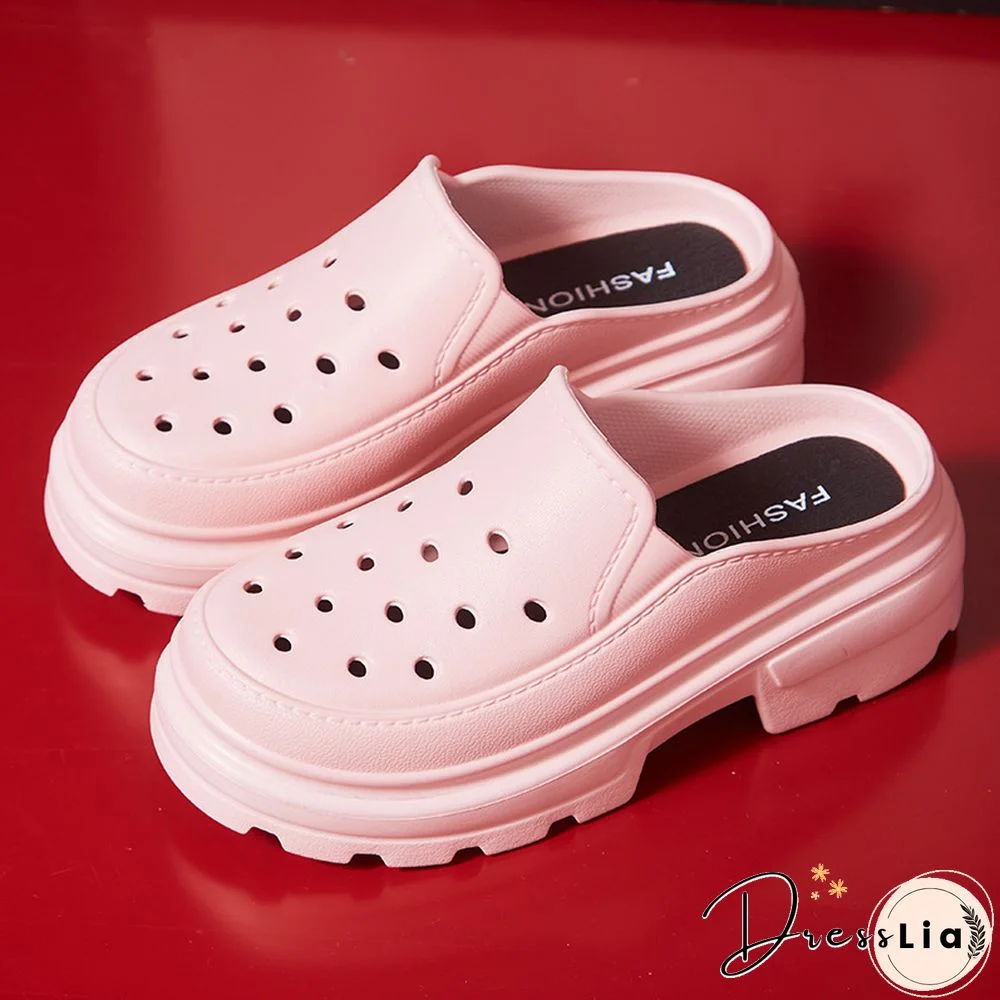 High Heels Sandals Women Clogs Summer 6.5cm Increase Platform Woman Waterproof Slippers Non-slip Sandals Fashion Garden Shoes